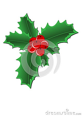 Christmas Holly Border Vector Illustration