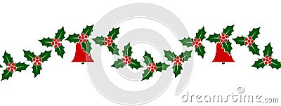 Christmas holly border Stock Photo