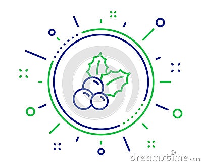 Christmas holly line icon. Ilex aquifolium sign. Vector Vector Illustration