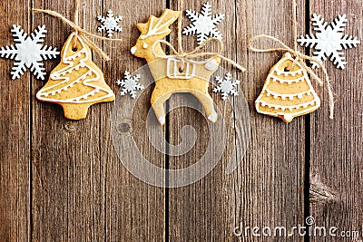 Christmas homemade gingerbread cookies Stock Photo