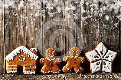 Christmas homemade gingerbread cookies Stock Photo