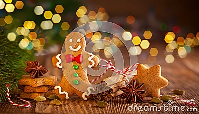 Christmas homemade gingerbread cookies a Stock Photo