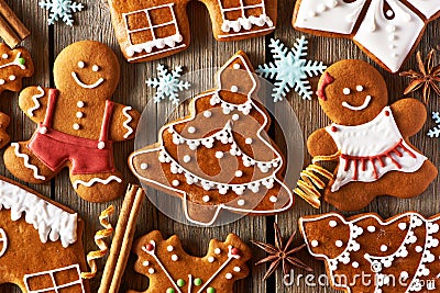 Christmas homemade gingerbread cookies Stock Photo