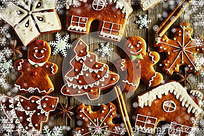 Christmas homemade gingerbread cookies Stock Photo