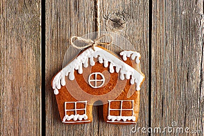 Christmas homemade gingerbread house cookie Stock Photo