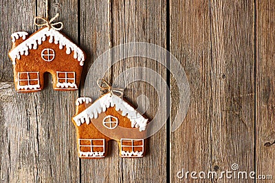 Christmas homemade gingerbread house cookies Stock Photo