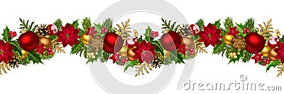 Christmas horizontal seamless background. Vector Illustration