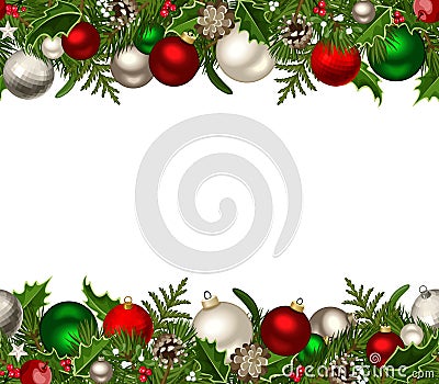 Christmas horizontal seamless background. Vector Illustration