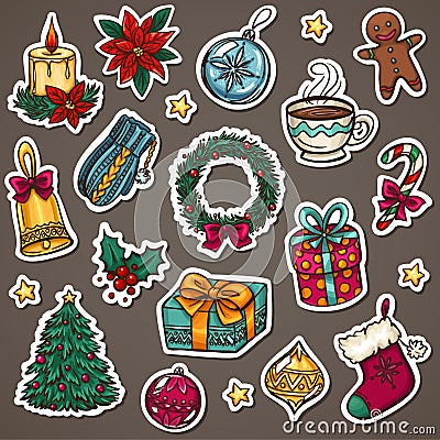 Christmas icon set Vector Illustration