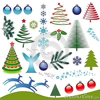 Christmas Icon Set Vector Illustration