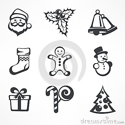 Christmas icon set Vector Illustration