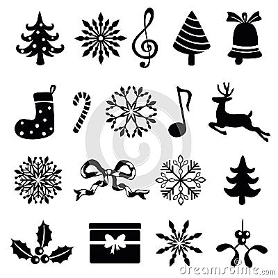 Christmas icon set Vector Illustration