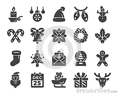 Christmas icon set Vector Illustration