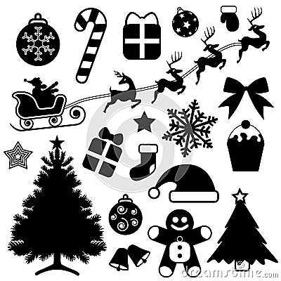 Christmas icon set vector Vector Illustration