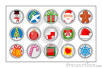 Christmas Icon Set - version 1 Vector Illustration