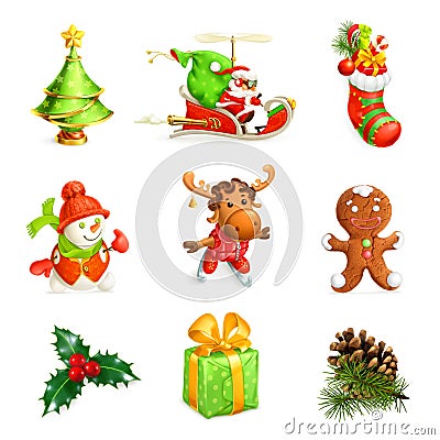 Christmas icon set Vector Illustration