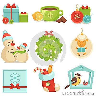 Christmas Icons Vector Illustration