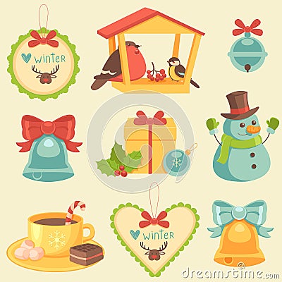 Christmas Icons Collection Vector Illustration