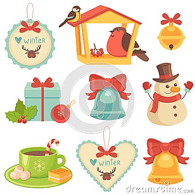 Christmas Icons Collection Vector Illustration