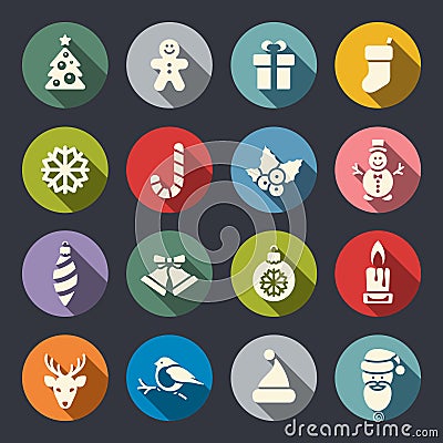 Christmas icons color. Vector Illustration Vector Illustration