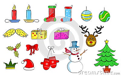 Christmas Icons: Hand Drawn Stock Photo