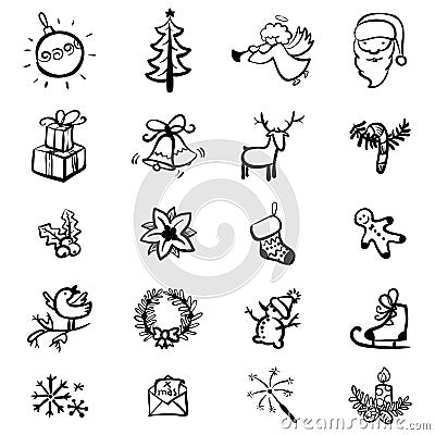 Christmas icons Vector Illustration