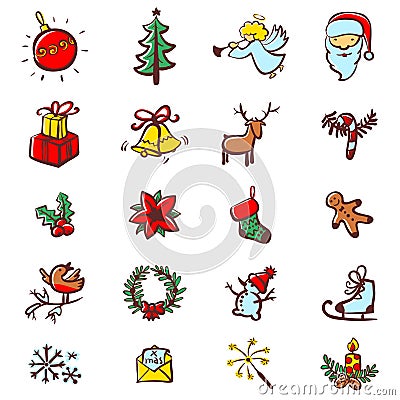 Christmas icons Vector Illustration