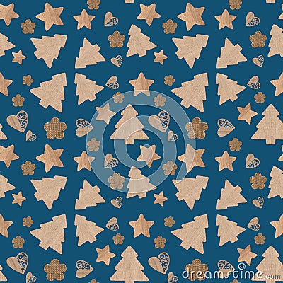 Christmas icons Seamless pattern Stock Photo