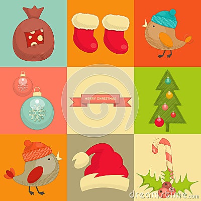 Christmas icons Vector Illustration