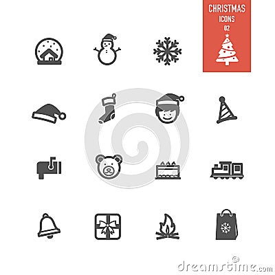 Christmas icons set. Vector Illustration