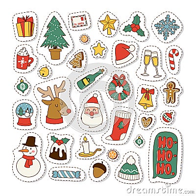 Christmas icons symbols vector set. Vector Illustration