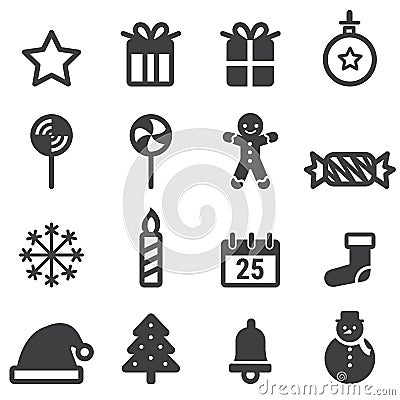 Christmas Icons, vector illustion flat design style. Vector Illustration