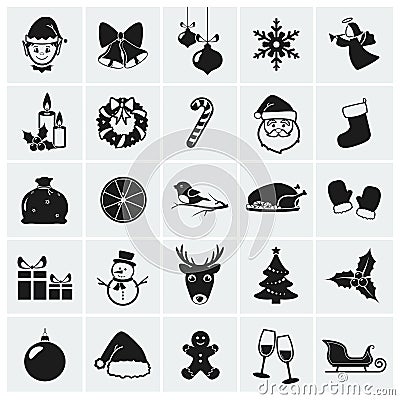 Christmas icons. Vector illustration. Vector Illustration