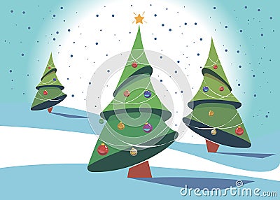 Christmas illustration tree vector holiday celebration Vector Illustration