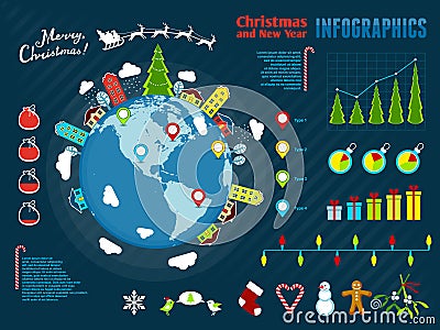 Christmas Infographics. Vector illustration, eps10. Vector Illustration