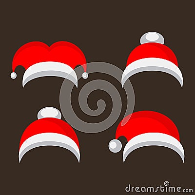 Christmas isolated vector red caps Vector Illustration