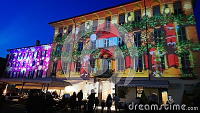 Christmas in Italy, lights, night, city sights Editorial Stock Photo