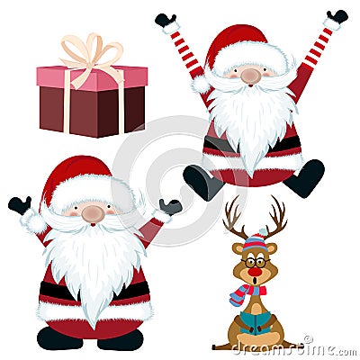 Christmas items collection isolated on white background Vector Illustration