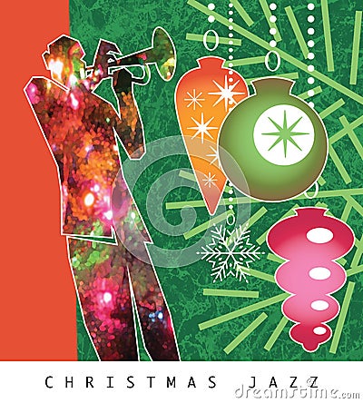 Christmas Jazz Horn Cartoon Illustration