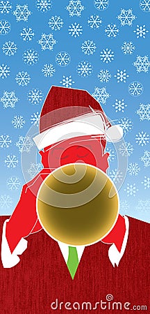 Christmas Jazz Trumpet Cartoon Illustration