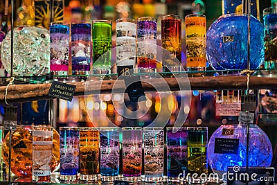 Christmas Jelly Glass Candle Kiosk Editorial Stock Photo