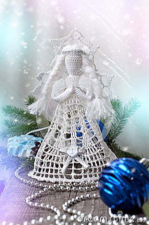 Christmas knitted angel Stock Photo