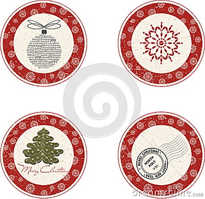 Christmas labels Vector Illustration