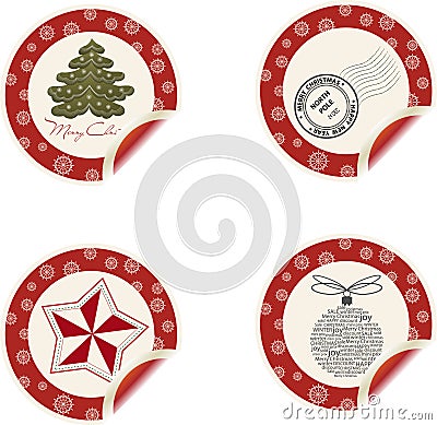 Christmas labels Vector Illustration