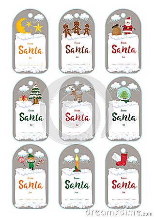 Merry Christmas labels vector set Vector Illustration