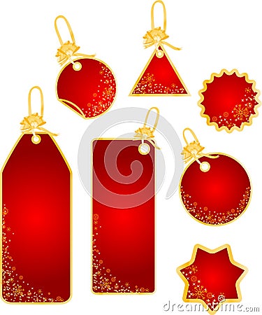 Christmas labels with snowflakes design Vector Illustration