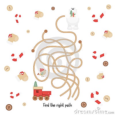 Christmas Labyrinth Vector Illustration