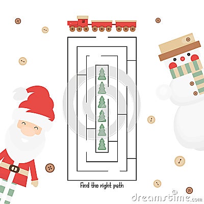 Christmas Labyrinth Vector Illustration