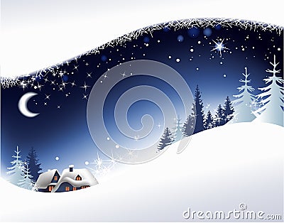 Christmas landscape Vector Illustration