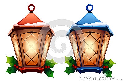 Christmas lantern Cartoon Illustration